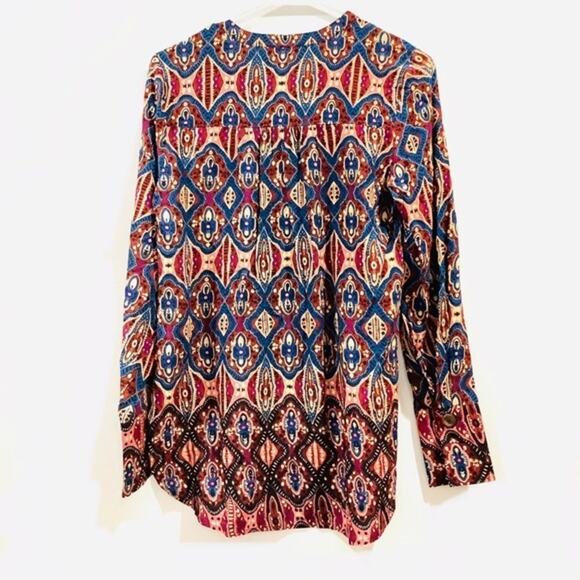 DR2 by Daniel Rainn Women's Multicolored Patterned Button Up Blouse Sz XS - Picture 4 of 5